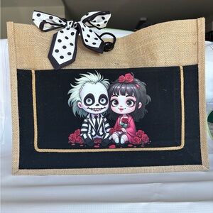 Cute Cartoon Tote Bag with Polka Dot Bow